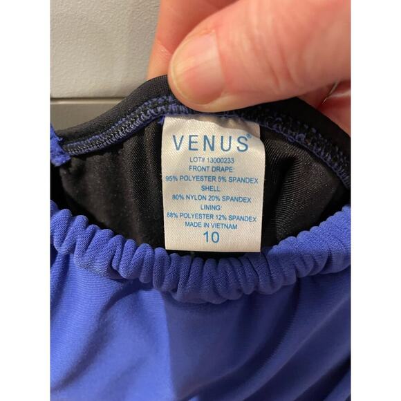 Venus Cobalt Slimming Draped Ruched Side One piece size 10 - Picture 8 of 8